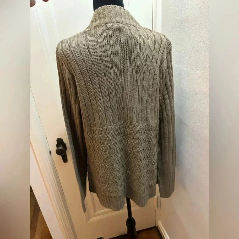 Jason Maxwell sweater - Tan open front cable knit cardigan XL perfect condition